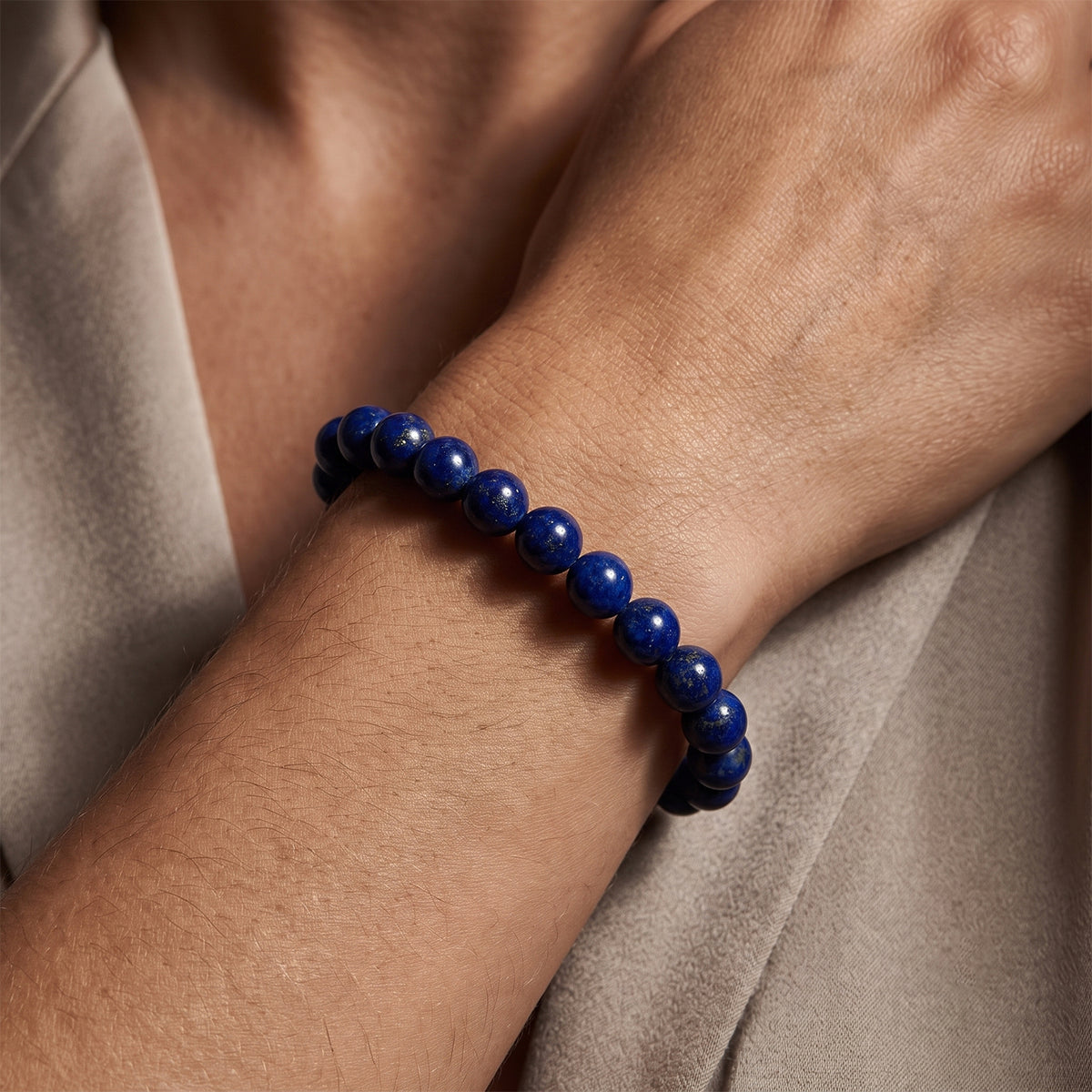 Lapis Lazuli Stretchable Bracelet (Size - 7) 90.00 Ct. 8690348 1