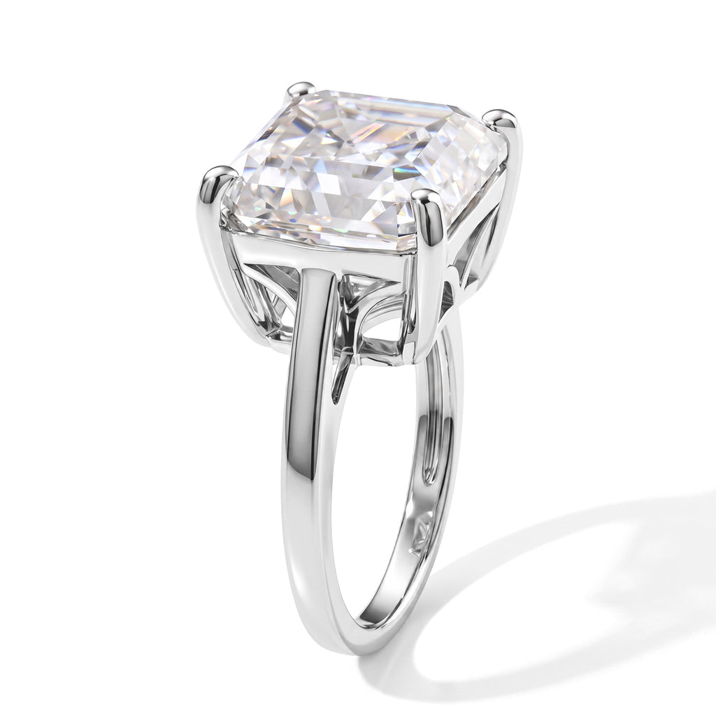D'Joy Moissanite Solitaire Ring in Rhodium OverlaySterling Silver  12.300  Ct._8690349_3