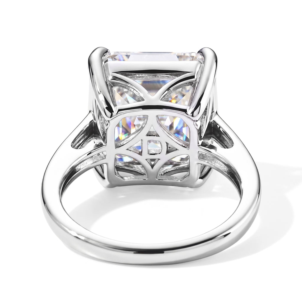 D'Joy Moissanite Solitaire Ring in Rhodium OverlaySterling Silver  12.300  Ct._8690349_4