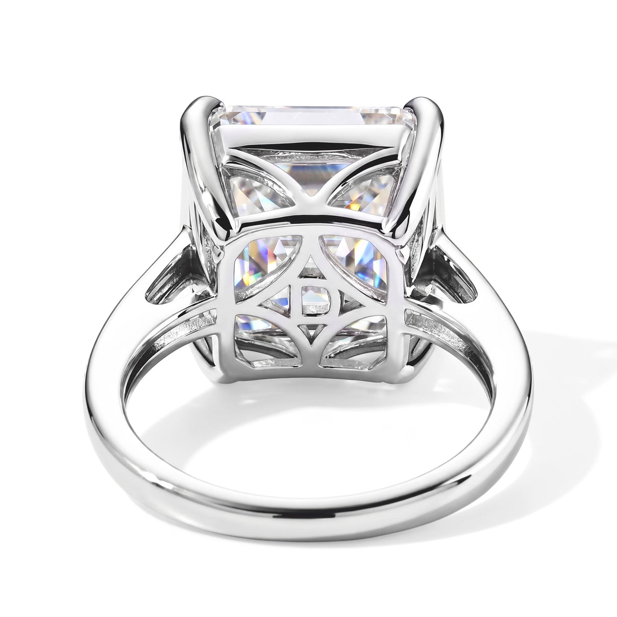 D'Joy Moissanite Solitaire Ring in Rhodium OverlaySterling Silver  12.300  Ct. 8690349 4