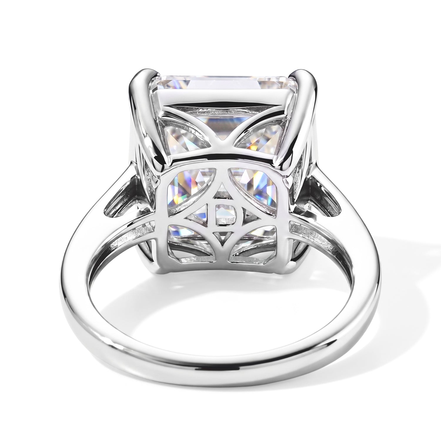 D'Joy Moissanite Solitaire Ring in Rhodium OverlaySterling Silver  12.300  Ct. 8690349 4