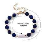 Lapis Lazuli & White Keshi Pearl Adjustable Beads Bracelet (Size - 7+2 Ext) 40.00 Ct._8690358_4