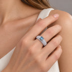 D'Joy White Jade, Lab Grown Blue Diamond Solitaire Ring in Rhodium OverlaySterling Silver  31.000  Ct._8690574_2