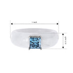 D'Joy White Jade, Lab Grown Blue Diamond Solitaire Ring in Rhodium OverlaySterling Silver  31.000  Ct._8690574_4