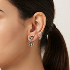 EverTrue - Labradorite & White Zircon Dangling Earring with Push Post in Yellow Gold Tone 5.37 Ct._8690597_2