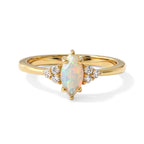 D'Joy - Ethiopian Opal & White Zircon Ring in in 18K Gold Plated Sterling Silver_8690644