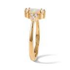 D'Joy - Ethiopian Opal & White Zircon Ring in in 18K Gold Plated Sterling Silver_8690644_1