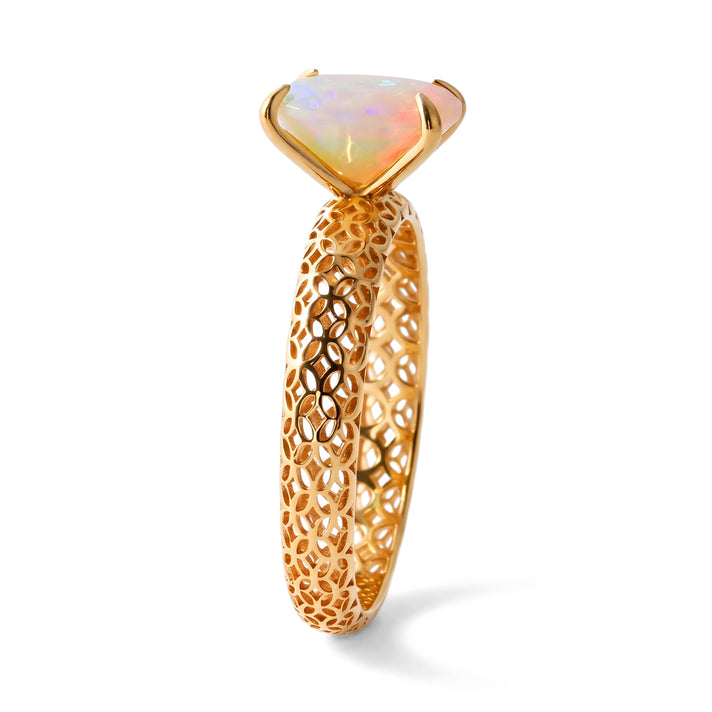 D'Joy - Ethiopian Opal Solitaire Ring in 18K Gold Plated Sterling Silver 1.17 Ct. 8690676 2