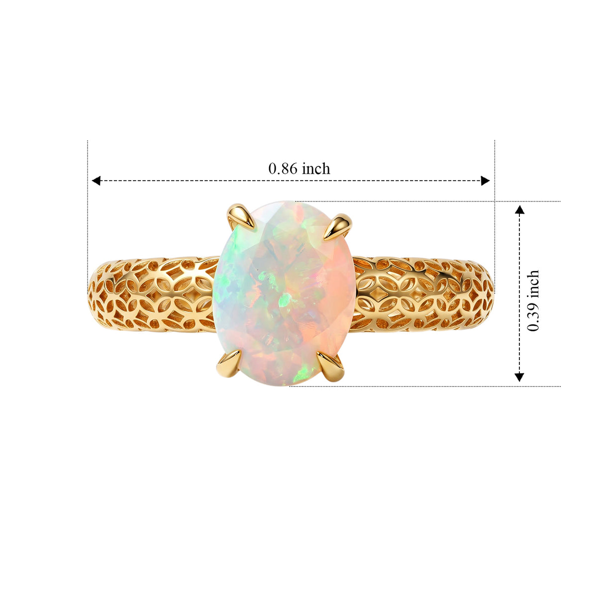 D'Joy - Ethiopian Opal Solitaire Ring in 18K Gold Plated Sterling Silver 1.17 Ct. 8690676 3
