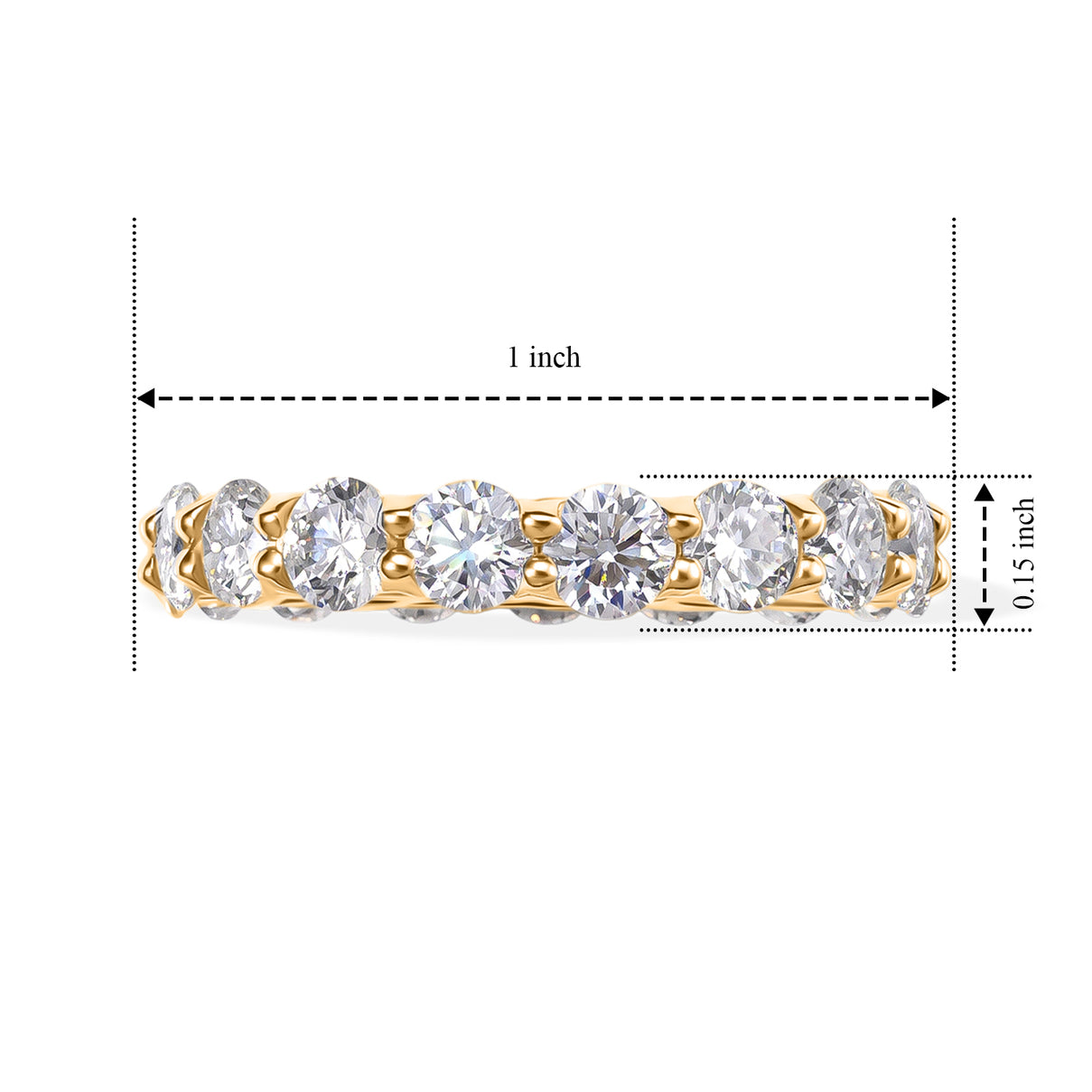 D'Joy - Moissanite Band Ring in Yellow Gold Plated Sterling Silver 4.10 Ct. 8690763 4