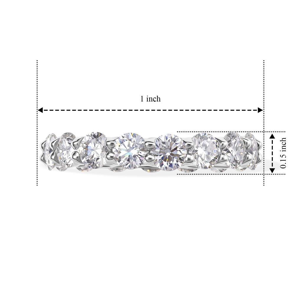 D'Joy - Moissanite Band Ring in Rhodium Overlay Sterling Silver 4.10 Ct._8690769_4