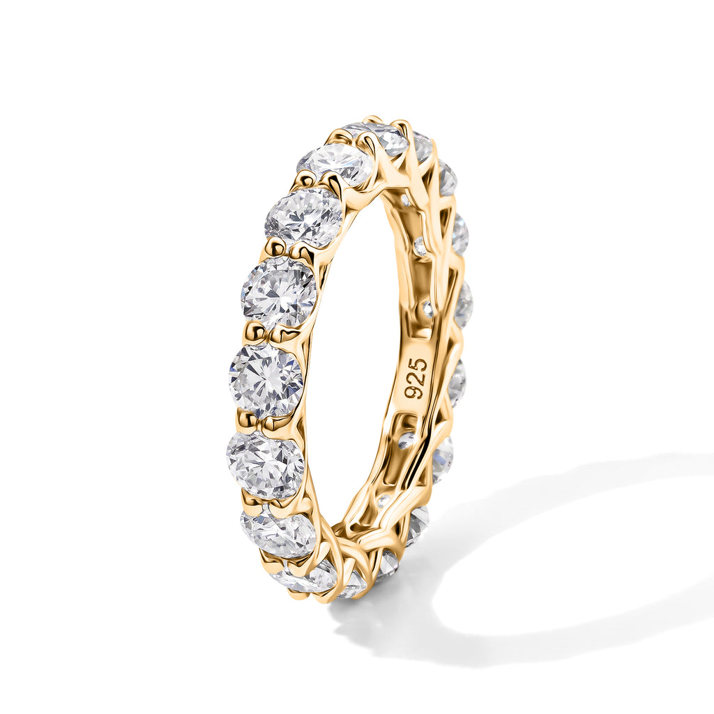D'Joy - Moissanite Band Ring in Yellow Gold Plated Sterling Silver 4.10 Ct._8690771_3