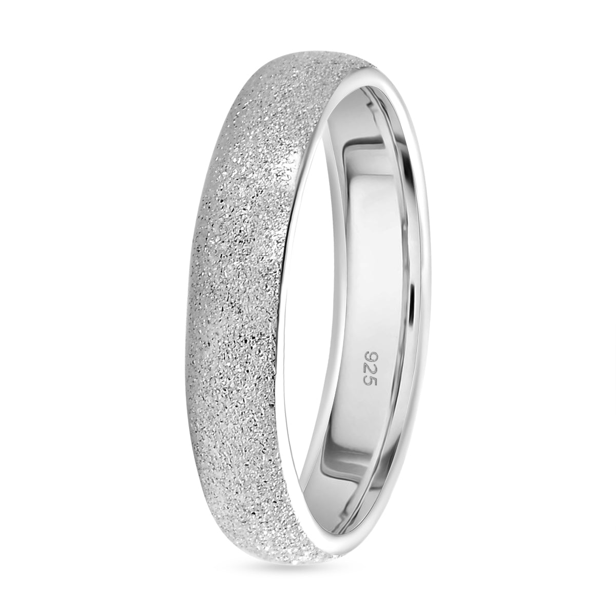 Yellow Gold Plated Sterling Silver Sandblasted Band Ring 8690923 3