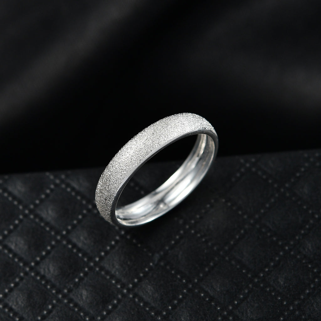 Yellow Gold Plated Sterling Silver Sandblasted Band Ring_8690969_1