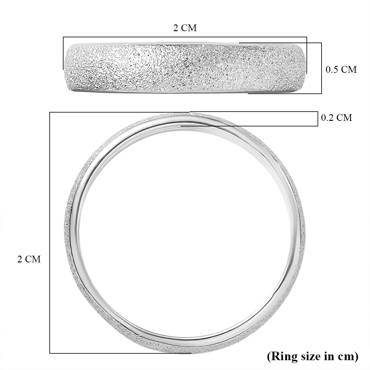Sterling Silver Sandblasted Band Ring 8690971 4