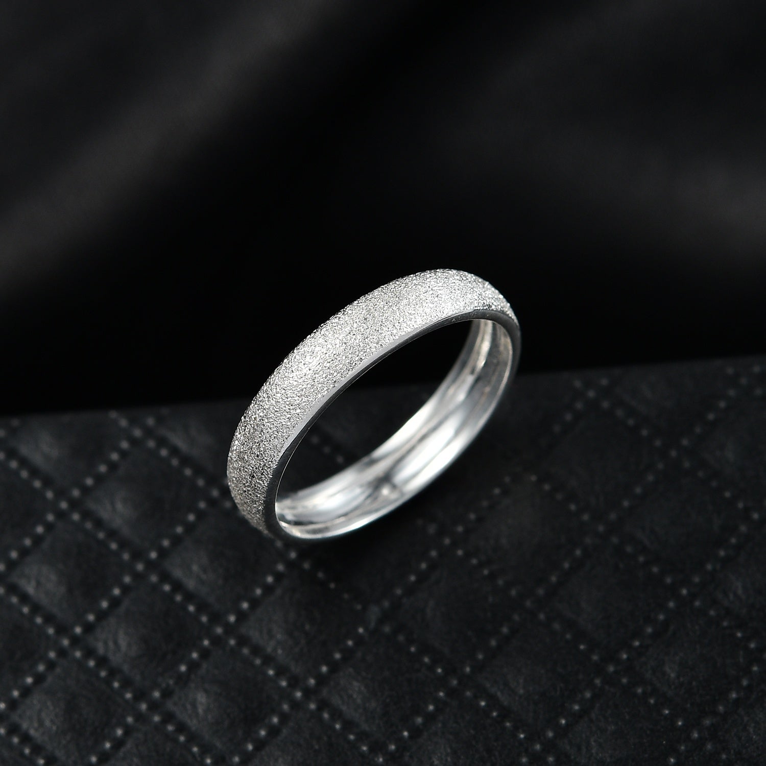 Sterling Silver Sandblasted Band Ring 8690972 1