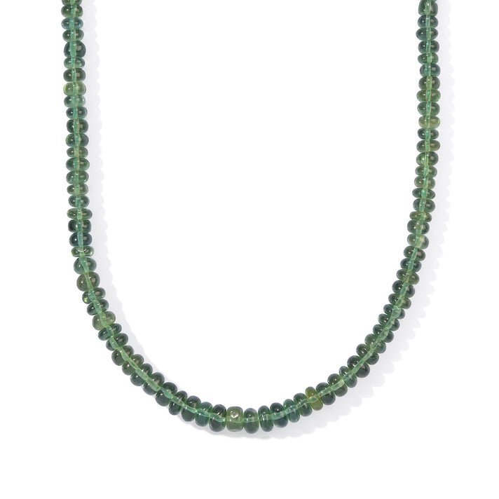 D'Joy - Natural Green Apatite Beads Necklace (Size - 18-2 Ext) in Rhodium Overlay Sterling Silver 90.00 Ct. 8691159 1
