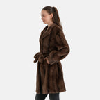 La Marey Signature Longline Faux Fur Winter Coat (Size - L/XL, 16-22)  - Chocolate_8691186_2