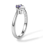 D'Joy - Tanzanite & Moissanite Toi-et-Moi Ring in Rhodium Overlay Sterling Silver_8691266_3