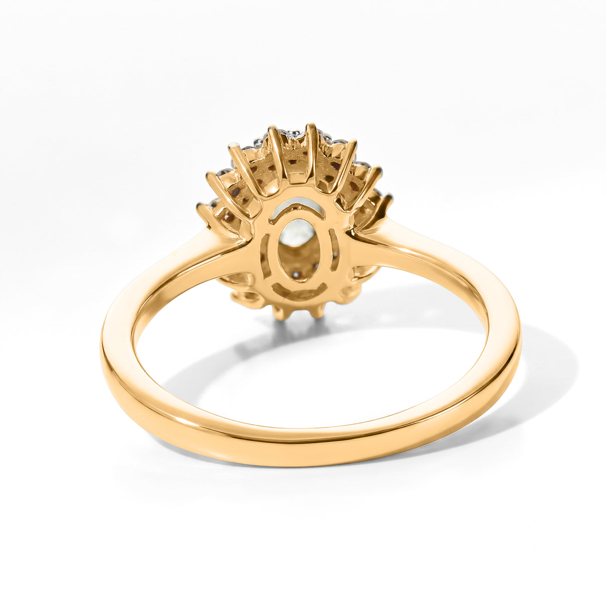 D'Joy - Montana Sapphire &amp; Lab Grown Diamond (SI-G-H) Halo Ring in 18K Vermeil Yellow Gold Plated Sterling Silver 1.00 Ct. 8691769 4