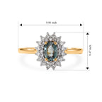 D'Joy - Montana Sapphire & Lab Grown Diamond (SI/G-H) Halo Ring in 18K Vermeil Yellow Gold Plated Sterling Silver 1.00 Ct._8691769_5