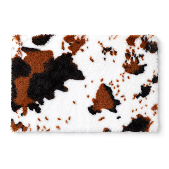 LIVMORE Cow-Print Faux Fur Rug (60x40 cm) - Brown 8692017 2