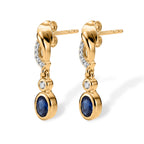 D'Joy - Kyanite & White Zircon Dangling Earring with Push Post in Yellow Gold Plated Sterling Silver 1.50 Ct._8692484_3