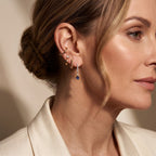 D'Joy - Kyanite & White Zircon Dangling Earring with Push Post in Yellow Gold Plated Sterling Silver 1.75 Ct._8692486_2
