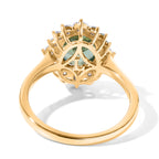 MADAGASCAR RARE FIND - 9K Yellow Gold Natural Green Apatite (2 cts) & Lab Grown Diamond (0.50 cts) (SI/G-H) Halo Ring 2.50 Ct._8692627_4