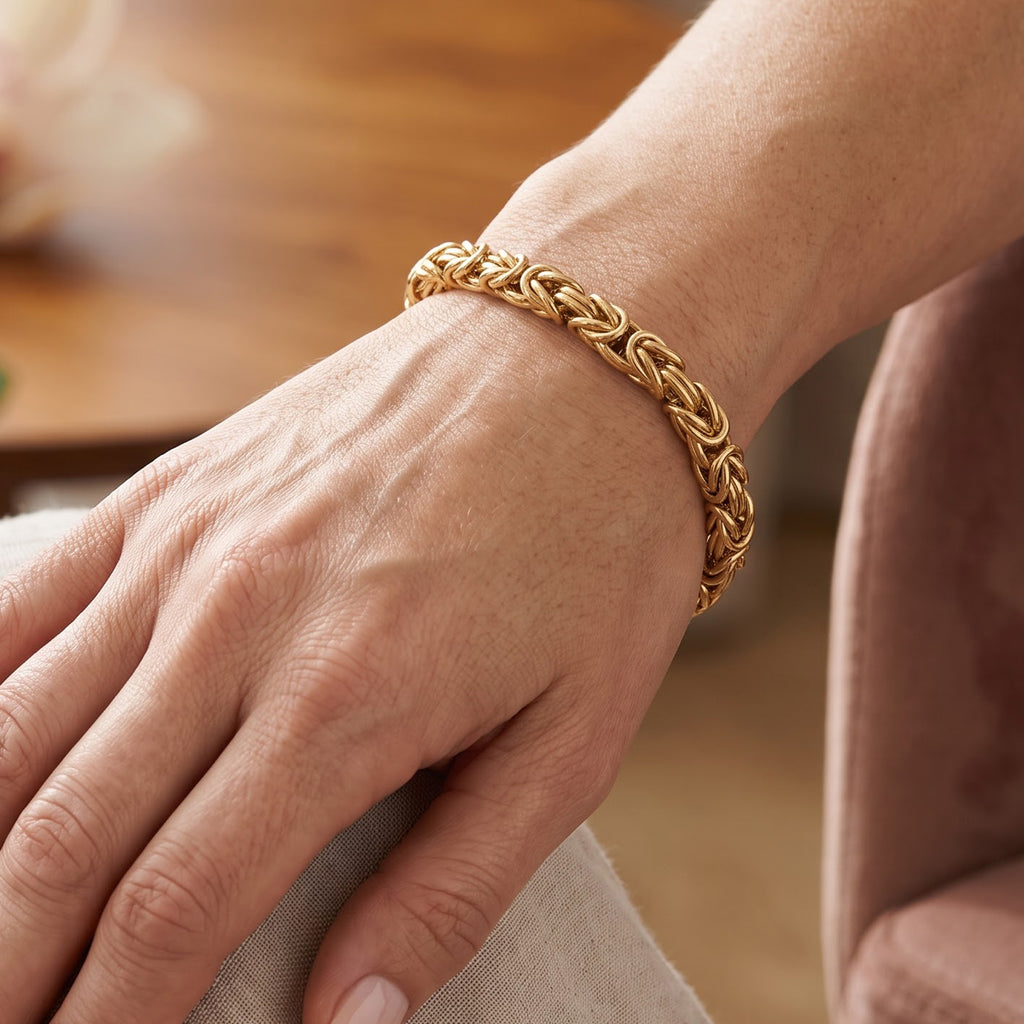 ROYAL BYZANTINE - 9K Yellow Gold Hand Made BYZANTINE Bracelet (Size - 8) with Lobster Clasp, Gold Wt. 8.50 Gms._8692855_1