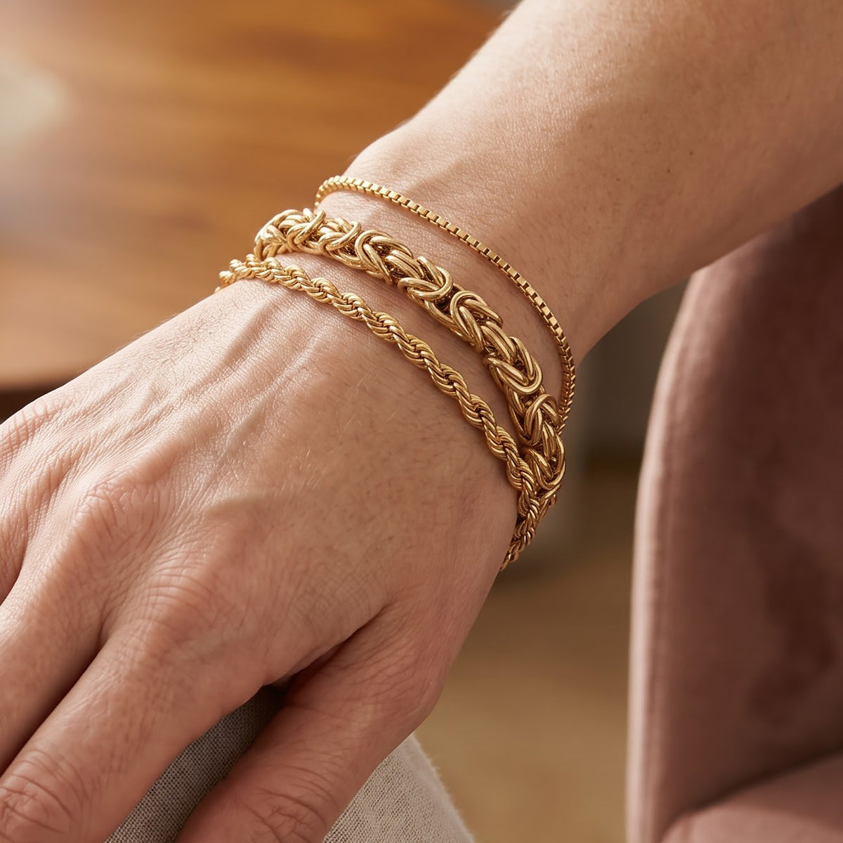 ROYAL BYZANTINE - 9K Yellow Gold Hand Made BYZANTINE Bracelet (Size - 8) with Lobster Clasp, Gold Wt. 8.50 Gms. 8692855 2