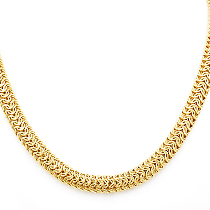 9K Yellow Handmade Byzantine Gold Necklace (Size - 19.5) with Sanorita Clasp, Gold Wt. 18.50 Gms 8692857 1