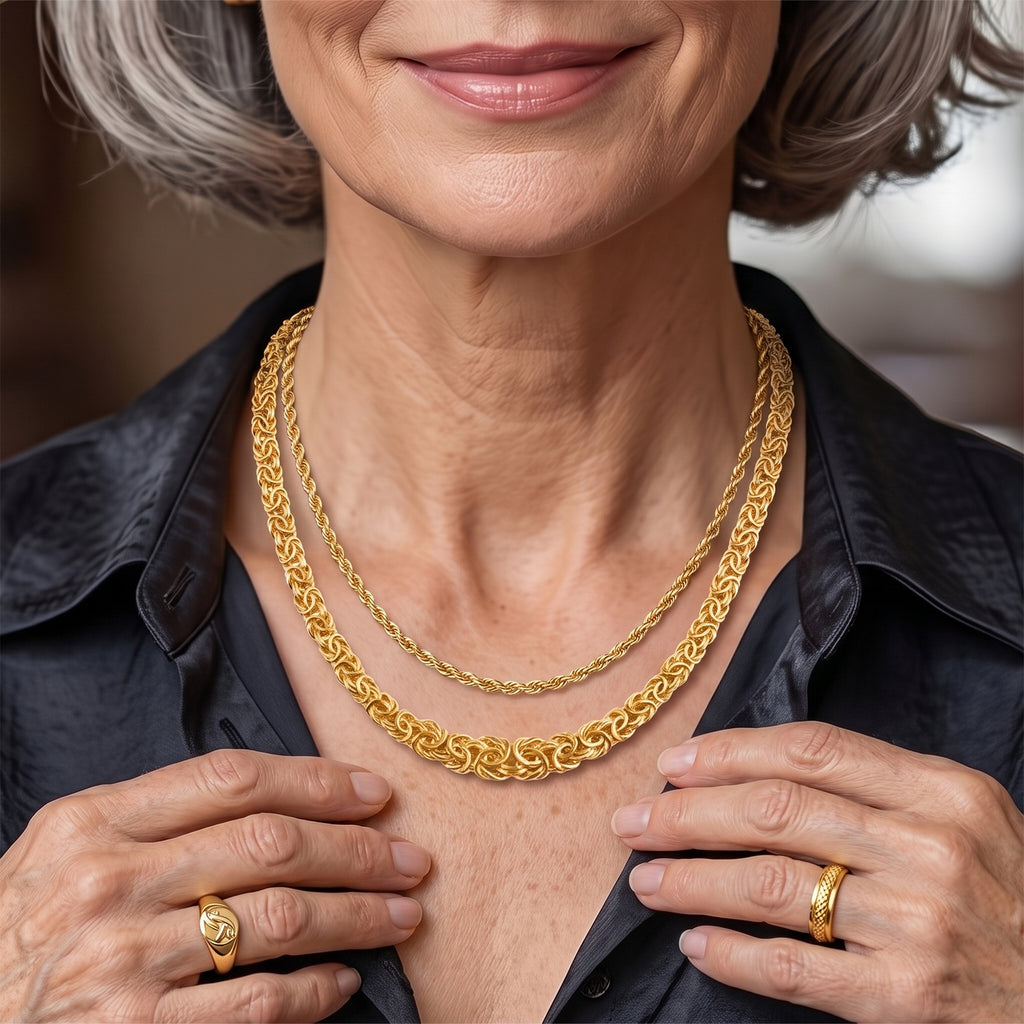 9K Yellow Gold Hand Made Byzantine Necklace (Size - 20) with Lobster Clasp, Gold Wt. 22.83 Gms_8692858_2