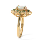 D'Joy - Ethiopian Opal, White Zircon & Zambian Emerald Halo Ring in 18K Vermeil Yellow Gold Plated Sterling Silver 2.00 Ct._8694631_1