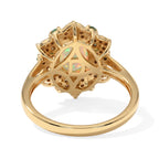 D'Joy - Ethiopian Opal, White Zircon & Zambian Emerald Halo Ring in 18K Vermeil Yellow Gold Plated Sterling Silver 2.00 Ct._8694631_2