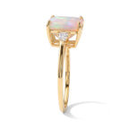 Luxuriant - 9K Yellow Gold AAA Ethiopian Opal & Lab Grown Diamond (SI/G-H) Trilogy Ring 2.95 Ct._8694759_2
