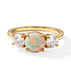 D'Joy - Ethiopian Opal & Moissanite Ring in Yellow Gold Plated Sterling Silver 1.80 Ct._8694769
