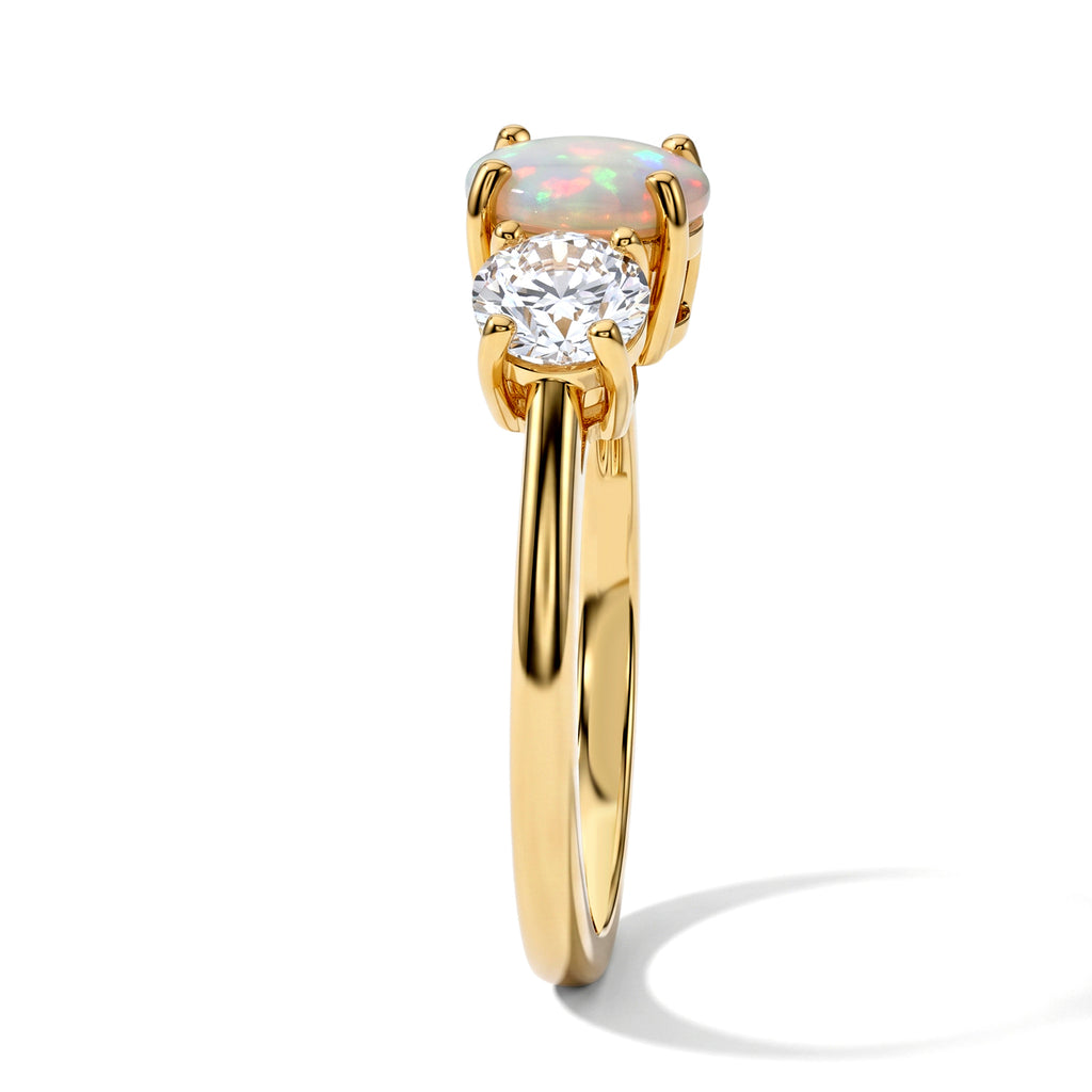 D'Joy - Ethiopian Opal & Moissanite Ring in Yellow Gold Plated Sterling Silver 1.80 Ct._8694769_1