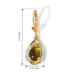 D'Joy - Ammolite & White Zircon Solitaire Earring with Lever Back in 18K Vermeil Yellow Gold Plated Sterling Silver 1.88 Ct._8694998_3