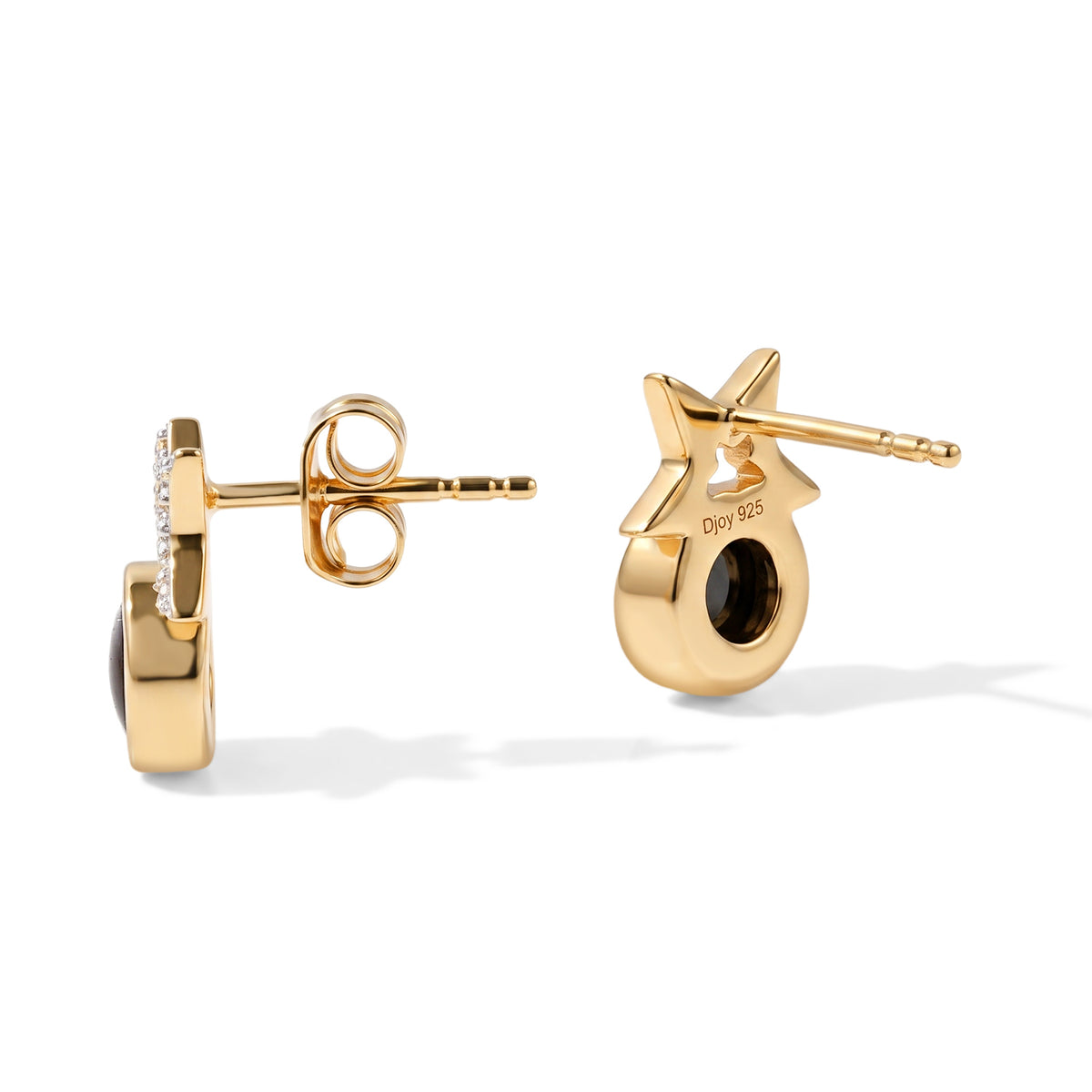 D'Joy - Ammolite &amp; White Zircon Earring with Push Post in 18K Vermeil Yellow Gold Plated Sterling Silver 1.80 Ct. 8695014 2