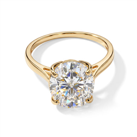 9K Yellow Gold GRA Certified Moissanite D-VVS1 Solitaire Ring 5.00 Ct. 8695021 1