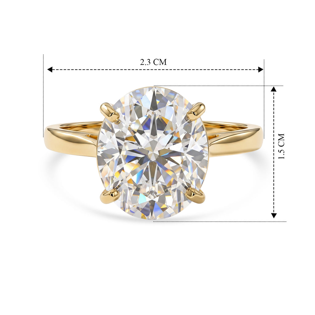 Luxoro 9K Yellow Gold Moissanite Ring, Gold Wt.1.75 Gms  5.000  Ct._8695021_5