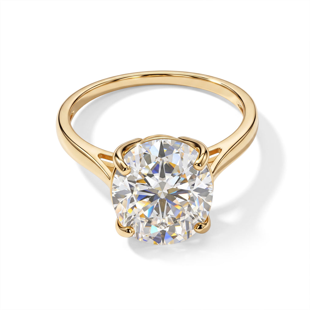 Luxoro 9K Yellow Gold Moissanite Ring, Gold Wt.1.75 Gms  5.000  Ct._8695023