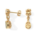 D'Joy - Ethiopian Opal & White Zircon Earring with Push Back in 18K Gold Plated Sterling Silver 2.65 Ct._8695064_1