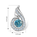 D'Joy - Blue Zircon & White Zircon Swirl Stud Earring with Push Back in Platinum Overlay Sterling Silver 2.15 Ct._8695076_4