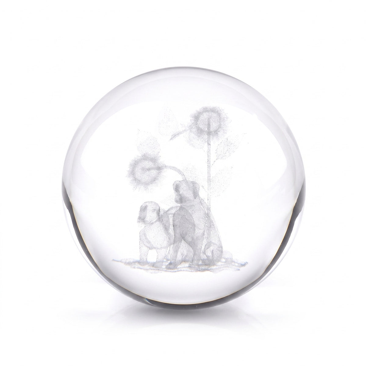 LIVMORE Laser Etched Dog Crystal Ball with LED Night Light V32698928 2