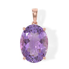 D'Joy - Rose De France Amethyst Solitaire Pendant in Rose Gold Plated Sterling Silver 12.07 Ct._8695384
