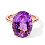 Rose De France Amethyst Solitaire Ring in Rose GoldSterling Silver  8.634  Ct._8695385
