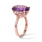 Rose De France Amethyst Solitaire Ring in Rose GoldSterling Silver  8.634  Ct._8695385_2