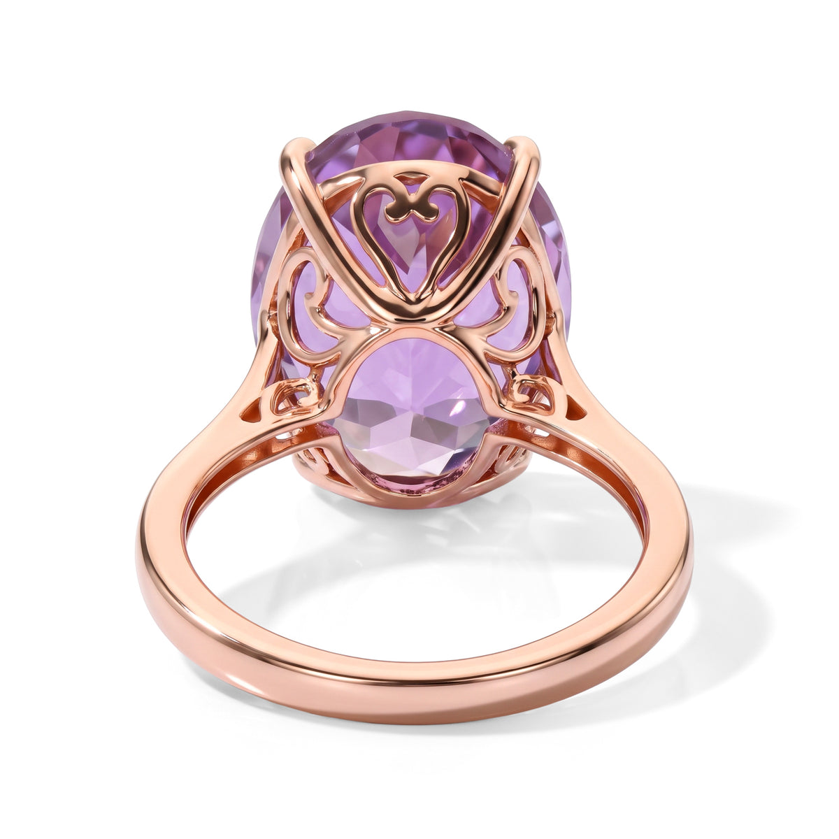 Rose De France Amethyst Solitaire Ring in Rose GoldSterling Silver  8.634  Ct. 8695385 3